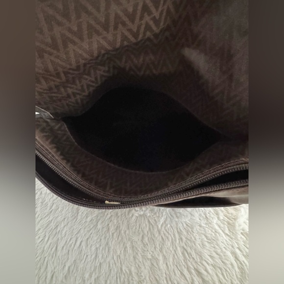 Mario Valentino Vintage Monogram Crossbody Bag – Brown Greige Leather Trim - Picture 10 of 16